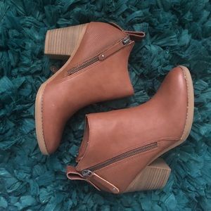 Brown Wedged Booties
